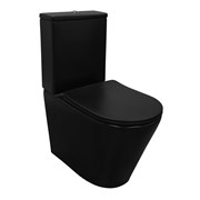 AZARIO Унитаз-компакт  Black Queen 370х605х800 безободковый, с быстросъемным сиденьем микролифт, черный матовый (AZ-8380) AZ-8380