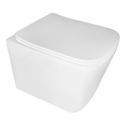 AZARIO Унитаз подвесной  Cascad M 490x345x325 безободковый, система смыва "Скрытое Торнадо", с быстросъемным сиденьем микролифт (AZ-10002) AZ-10002