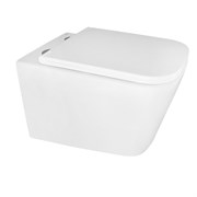 AZARIO Унитаз подвесной  Cascad 525x345x360 безободковый, система смыва "Скрытое Торнадо", в комплекте с быстросъемным сиденьем микролифт (AZ-2303A) AZ-2303-A