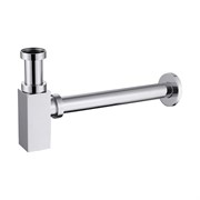 AZARIO Сифон для раковины G 1 1/4, без выпуска, квадрат, латунь, хром (AZ-109-CHR) AZ-109-CHR