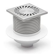 AZARIO Душевой трап D50 пластиковый, вертикальный слив с решеткой SUN 10х10см (AZ-416 L) AZ-416 L