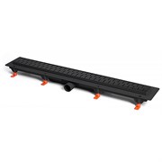 AZARIO Душевой лоток D50 Medium 850 мм, боковой слив, пластиковый, перфорированная решетка, черный (AZ-CH 850/50 MC) AZ-CH 850/50 MC