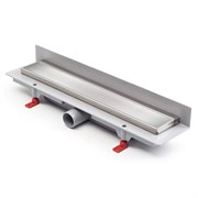 AZARIO Душевой лоток D40 Klasik 650 мм пристенный, боковой слив, пластиковый, рамка и решетка из нержавеющей стали (AZ-CH 650 KN2) AZ-CH 650 KN2