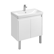 AQUATON Тумба под раковину Сканди Doors 80 Белый матовый/Белый глянец (1A282901SD010) 1A282901SD010