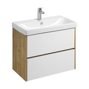 AQUATON Тумба под раковину Сканди 80 белый, дуб рустикальный (1A283001SDZ90) 1A283001SDZ90