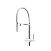 SANCOS Смеситель для кухни Imola с гибким изливом и возможностью подключения фильтра для воды, цвет хром с белым изливом, арт. SC4010CH SC4010CHwh