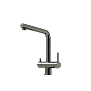 SANCOS Смеситель для кухни Spin с поворотным и вытяжным изливом, c краном для фильтрованной воды, цвет вороненая сталь, арт. SC4015GG SC4015GG