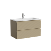 SANCOS Тумба подвесная с рельефным фасадом Folk 790х445х500, c двумя ящиками оснащенными доводчиками скрытого монтажа с системой плавного закрывания, цвет Капучино, арт.FL80CP FL80CP