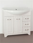 STYLE LINE Тумба с раковиной Style Line Олеандр-2 90 (3 ящ.) под умывальник Эльбрус 90, рельеф пастель ЛС-00000485