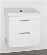 STYLE LINE Тумба с раковиной Style Line подвесная Жасмин 2 (2 ящ.), Комо 60, Люкс белая, PLUS ЛС-00000728