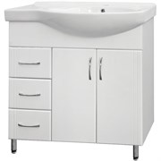 STYLE LINE Тумба с раковиной Style Line Эко Стандарт 25 (3 ящ.) под умывальник Коралл 82, левая ЛС-00000108