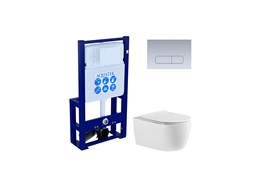Set AQUATEK ЕВРОПА-014 3в1 (рама AQUATEK INS-0000016 отдельностоящая +кнопкаKDI-0000014+унитаз ЕВРОПА AQ1106-00 с крышкой-сиденьем Set AQUATEK ЕВРОПА-014 3в1