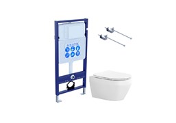 SET AQUATEK ЛЕЯ Т (рама AQUATEK Standard INS-0000012 (без клавиши)KKI-0000001 крепёж+унитаз ЛЕЯ AQ1199T-00 с тонким сиденьем soft-close SET AQUATEK ЛЕЯ Т