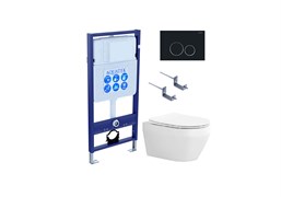 SET AQUATEK ЛЕЯ Т (рама AQUATEK Standard INS-0000012, клавиша KDI-0000020 ,KKI-0000002 крепёж+унитаз ЛЕЯ AQ1199T-00 с тонким сиденьем soft-close SET AQUATEK ЛЕЯ Т-0-20 4в1