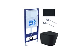 Set AQUATEK ВЕГА (рама AQUATEK Standard INS-0000012 с звукоиз.прокладкой+крепеж KKI-0000001+кнопкаKDI-0000017+унитаз ВЕГА AQ1905-MB с крышкой-сиденьем Set AQUATEK ВЕГА MB-017 4в1