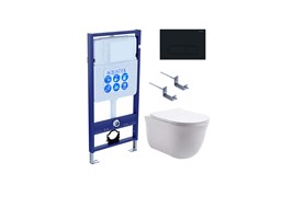 Set AQUATEK КЛАССИК (рама AQUATEK Standard INS-0000012 с звукоиз.прокладкой+крепеж KKI-0000002+кнопкаKDI-0000017+унитаз КЛАССИК AQ1111-00 с крышкой SET AQUATEK КЛАССИК-017 4в1