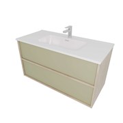 AQUATEK Комплект мебели: Тумба ЛИБРА с раковиной 100см, 2 ящика с системой push-to-open, корпус дерево,цвет фасадов шалфей зеленый AQ66100-DO-GS