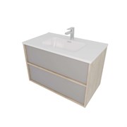 AQUATEK Комплект мебели: Тумба ЛИБРА с раковиной 80см, 2 ящика с системой push-to-open, корпус дерево,цвет фасадов серый туман AQ66080-DO-LG