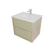 AQUATEK Комплект мебели: Тумба ЛИБРА с раковиной 60см, 2 ящика с системой push-to-open, корпус дерево,цвет фасадов шалфей зеленый AQ66060-DO-GS