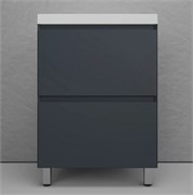 STYLE LINE Тумба напольная "Манхэттен 60" ЭМАЛЬ под ASTI 60 2 ящика PLUS графит ЛС-00002378