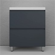 STYLE LINE Тумба напольная "Манхэттен 70" ЭМАЛЬ под ASTI 70 2 ящика PLUS графит ЛС-00002375