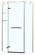 AZARIO Душевое ограждение распашное MONTREAL 1000х1000х2000 L, со стеклянной полкой, без поддона, прозрачное стекло 8 мм,цвет профиля золото глянцевое (AZ-NWG3231 1000 L GOLD) AZ-NWG3231 1000 L GOLD