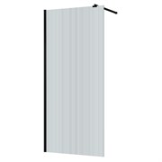 AZARIO Душевая перегородка Walk-in 900х1950 рифленое стекло 8 мм, профиль черный матовый (AZ-251-90-MB-CRF) AZ-251-90-MB-CRF