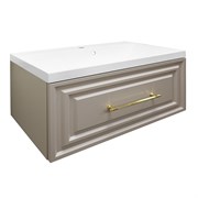 AZARIO Комплект Тумба LAURA 80/1 800х450х455 подвесная, с раковиной АСТОРИЯ 80, кашемир, фурнитура золото (CS00097751) CS00097751