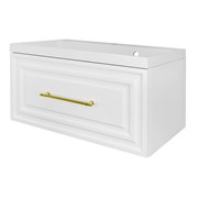 AZARIO Комплект Тумба LAURA 80/1 800х450х455 подвесная, с раковиной CLASSIK 80, белый глянцевый, фурнитура золото (CS00104009) CS00104009