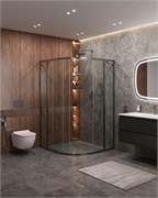 CEZARES Molveno Душевой уголок полукруглый размер 120x120 см двери раздвижные профиль - оружейная сталь / стекло - прозрачное MOLVENO-R-11-90+30-C-GM-IV