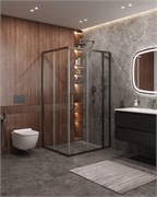 CEZARES Molveno Душевой уголок прямоугольный размер 110x90 см двери раздвижные профиль - оружейная сталь / стекло - прозрачное MOLVENO-AH-21-90+20-C-GM-IV