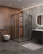 CEZARES Molveno Душевой уголок прямоугольный размер 130x120 см двери раздвижные профиль - оружейная сталь / стекло - прозрачное MOLVENO-AH-22-130/120-C-GM-IV