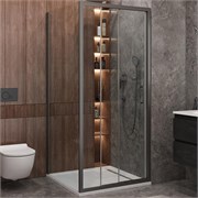 CEZARES Molveno Душевой уголок прямоугольный размер 100x90 см двери раздвижные профиль - оружейная сталь / стекло - прозрачное MOLVENO-AHF-31-100/90-C-GM-IV