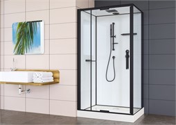 ESBANO Raspa Душевая кабина прямоугольная размер 110x90 см профиль - черный матовый / стекло - прозрачное ESKBRSP119