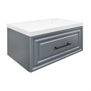 AZARIO Комплект Тумба LAURA 70/1 700х450х455 подвесная, с раковиной CLASSIK 70, серый матовый, фурнитура черная (CS00104008) CS00104008