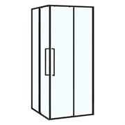 AZARIO Душевое ограждение SHANGHAI 900х900х1950 прозрачное стекло 6 мм, профиль черный матовый, двери раздвижные AZ-R43-90-MB-CL