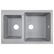 AZARIO Кухонная мойка Ostin 770x510х210 искусственный мрамор, двойная, сифон в комплекте, цвет серый (CS00105243) CS00105243