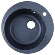AZARIO Кухонная мойка Solo 505x505x190 искусственный мрамор, сифон в комплекте, цвет черный (CS00105237) CS00105237