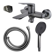 AZARIO Смеситель для ванны Lursy с ручным душем, керамический картридж, шланг 150 см, графит (AZ-K3049GR) AZ-K3049GR