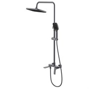 AZARIO Душевая система Conda с квадратным тропическим душем, керамический картридж, шланг 150 см, графит (AZ-K2411GR) AZ-K2411GR