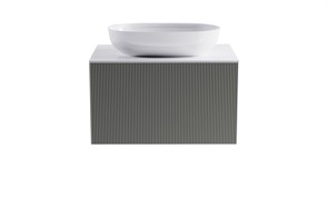 ASTRA-FORM Тумба подвесная М-40 80см 1ящ цв NCS S 3502-y мат./волна, раковина Атрия бел гл., столешница Solid бел гл. 4631177713545