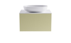 ASTRA-FORM Тумба подвесная М-40 80см 1ящ цв RAL1013 мат./волна, раковина Атрия бел гл., столешница Solid бел гл. 4631177713576