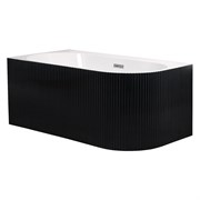 AZARIO Ванна акриловая LAGO BLANCO BLACK 1700х750х580 пристенная, левосторонняя, в комплекте с сифоном и металлической рамой, белый глянец/черный матовый (AZ-6724-1CLB 17075) AZ-6724-1CLB 17075