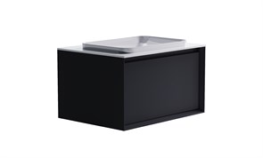 ASTRA-FORM Тумба подвесная Фрейм  70 с 1ящ RAL7024 мат. с раковиной Антарес бел гл. и столешницей Solid бел гл. 4631177713781