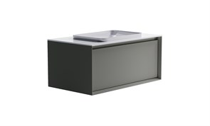 ASTRA-FORM Тумба подвесная Фрейм  90 с 1ящ NCS S 3502-y мат. с раковиной Антарес бел гл. и столешницей Solid бел гл. 4631177713880