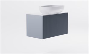 ASTRA-FORM Тумба подвесная М-40 Slim 80см 1ящ NCS S 3005-R80B мат./волна, раковина Атрия бел гл., столешница Solid бел гл. 4631177714535