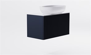 ASTRA-FORM Тумба подвесная М-40 Slim 80см 1ящ RAL7024 мат./волна, раковина Атрия бел гл., столешница Solid бел гл. 4631177714566