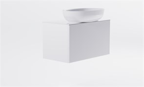 ASTRA-FORM Тумба подвесная М-40 Slim 70см 1ящ белый мат./волна, раковина Атрия бел гл., столешница Solid бел гл. 4631177714511