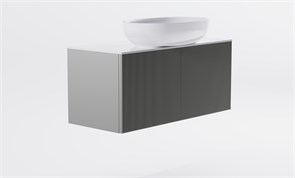 ASTRA-FORM Тумба подвесная М-40 Slim 90см 1ящ NCS S 3502-Y мат./волна, раковина Атрия бел гл., столешница Solid бел гл. 4631177714603