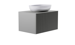 ASTRA-FORM Тумба подвесная М-40 70см 1ящ NCS S 3502-y мат./волна, раковина Атрия бел гл, столешница Solid в цвете 4631177714702